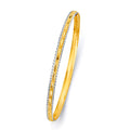 14K Two Tone Gold 3.7 mm Conc Half Dome Solid Bangle