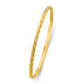 14K Yellow Gold 3 mm Conc Half Dome Solid Bangle