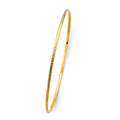 14K Yellow Gold 1.5 mm Light Diamond Cut Bangle