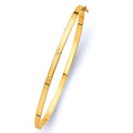 14K Yellow Gold 3 mm Square Hollow Oval Bangle with Screw
