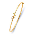 14K Yellow Gold Baby Flexible Bangle W/Ribbon