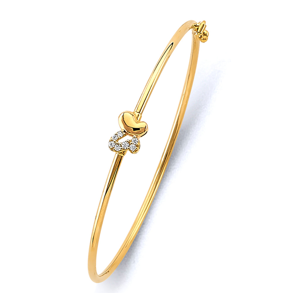14K Yellow Gold Baby Flexible Bangle W/Butterfly