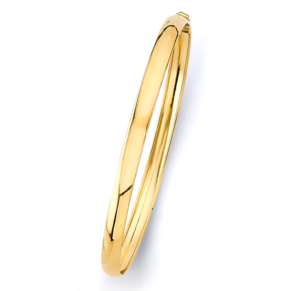 14K Yellow Gold 5 mm Plain Flexible Bangle