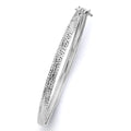 14K White Gold 5 mm Crystal Diamond Cut Flexible Bangle - 7 inch