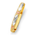 14K Yellow White Rose Gold 8 mm Adjustable Bangle