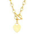 14K Yellow Gold Lit Hollow Neck with Heart Pendant