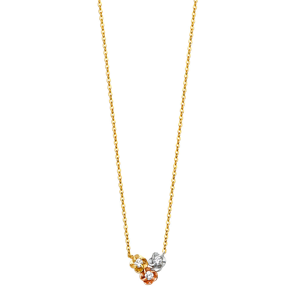 14K Yellow White Rose Gold Necklace (NK92)