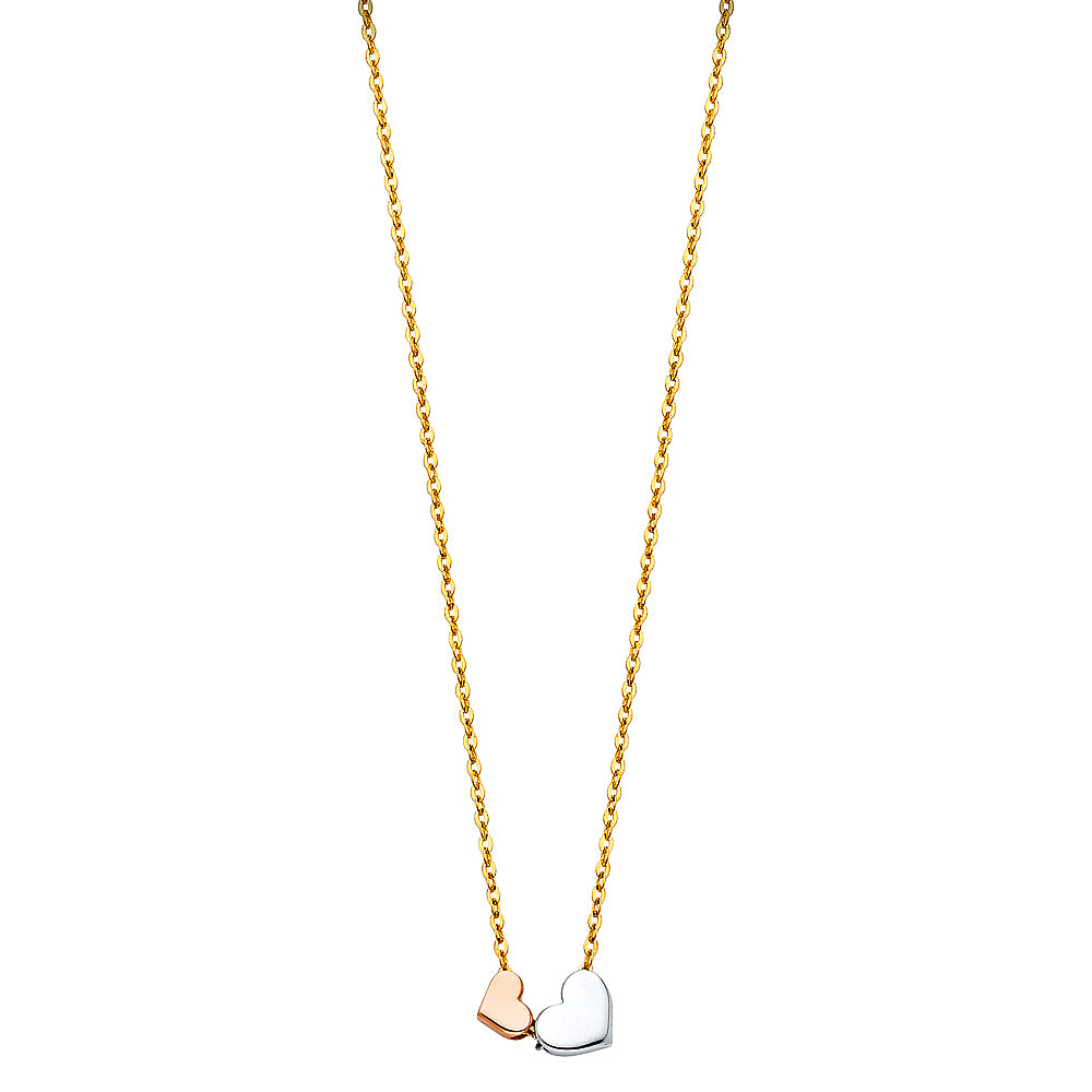14K Yellow White Rose Gold Necklace (NK97)