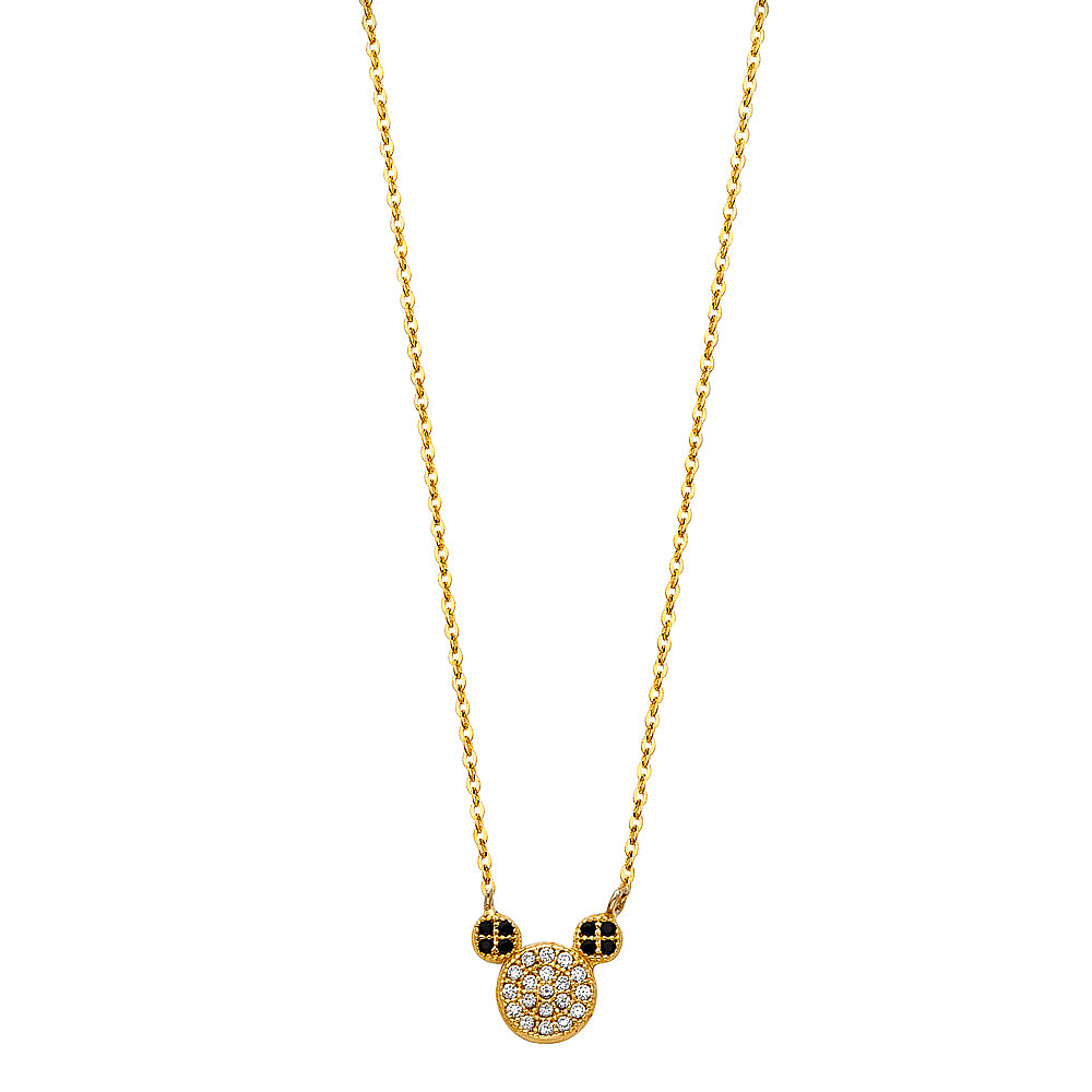 14K Yellow Gold Mouse Necklace (NK109)