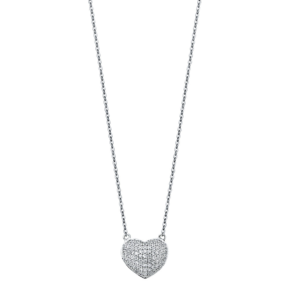 14K White Gold Heart Necklace (NK118)