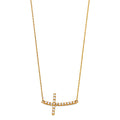 14K Yellow Gold Side Cross Pendt. Necklace