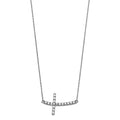 14K White Gold Side Cross Pendt. Necklace