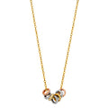 14K Yellow White Rose Gold Circle Necklace