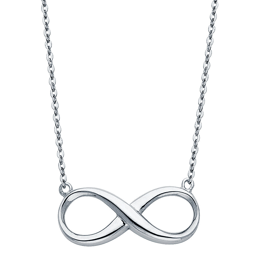 14K White Gold Infinity Necklace