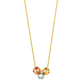 14K Yellow White Rose Gold Perforated Ball Neck