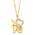 14K Two Tone Gold Love Necklace