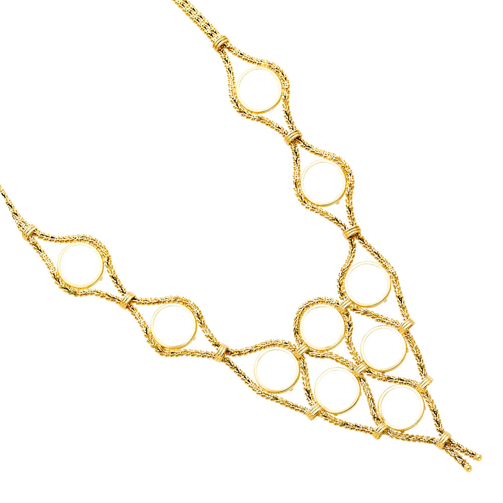 14K Yellow Gold 2.5 Pesos (10Pcs) Bola Necklace