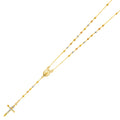 14K Yellow White Rose Gold 3 mm Disco Ball Rosa-Necklace 26 inch