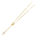 14K Yellow Gold 3 mm Disco Ball Rosa-Necklace 26 inch