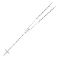 14K White Gold 4 mm Disco Ball Rosa-Necklace 26 inch