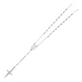 14K White Gold 3 mm Disco Ball Rosa-Necklace 26 inch