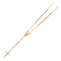 14K Yellow White Rose Gold 4 mm Moon Ball Rosa-Necklace 26 inch