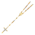 14K Yellow White Rose Gold 4 mm Disco Ball Rosa-Necklace 20 inch