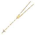 14K Yellow White Rose Gold 3 mm Disco Ball Rosa-Necklace 18 inch