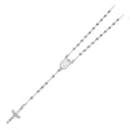 14K White Gold 3 mm Disco Ball Rosa-Necklace 18 inch