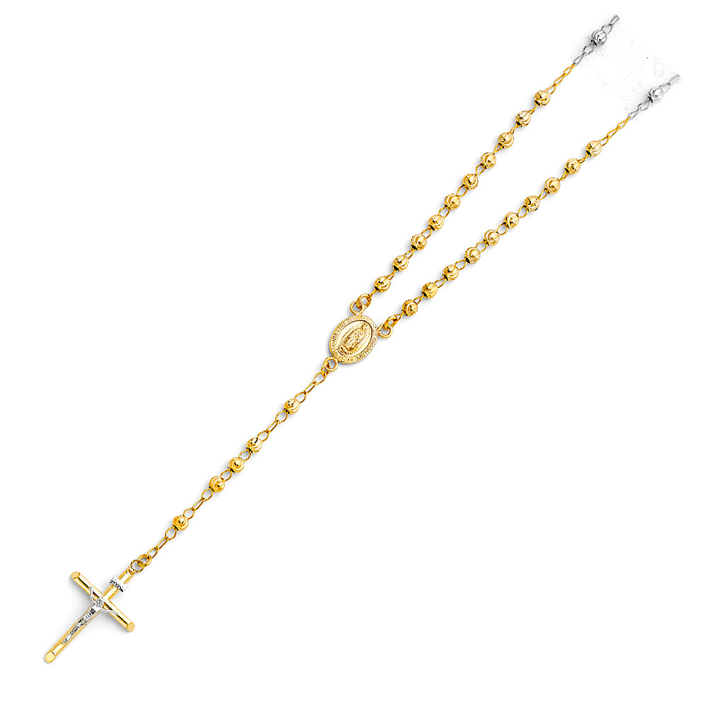 14K Yellow Gold 4 mm Moon Ball Rosa-Necklace 20 inch