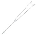 14K White Gold 3 mm Moon Ball Rosa-Necklace 18 inch