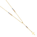 14K Yellow White Rose Gold 2.5 mm Ball F-Rosario Necklace
