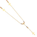 14K Yellow White Rose Gold 2.5 mm Ball F-Rosario Necklace