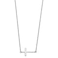 14K White Gold Side Way Cross Necklace
