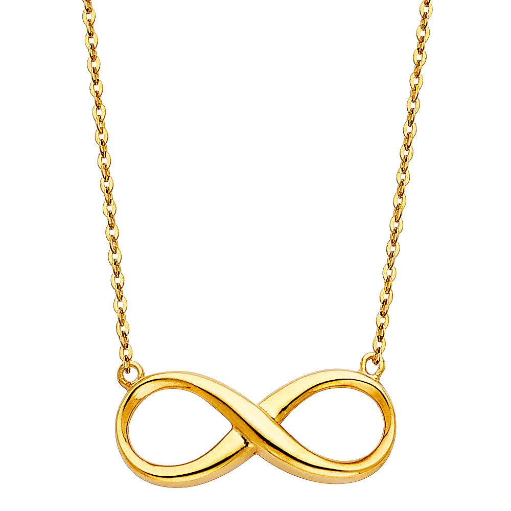 14K Yellow Gold Infinity Necklace