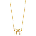 14K Yellow Gold CZ Ribbon Necklace