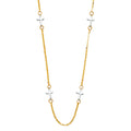 14K Two Tone Gold CZ Cross Necklace