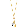 14K Two Tone Gold Key + Lock Necklace