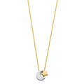 14K Two Tone Gold Moon + Star Necklace