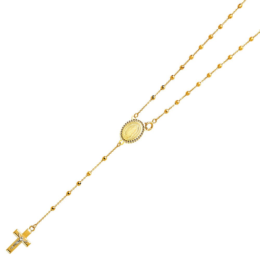 14K Yellow Gold 2.5 mm Disco Ball Rosa-Necklace
