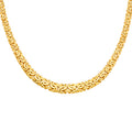 14K Yellow Gold Gradated Oval Hollow Byzantine Necklace
