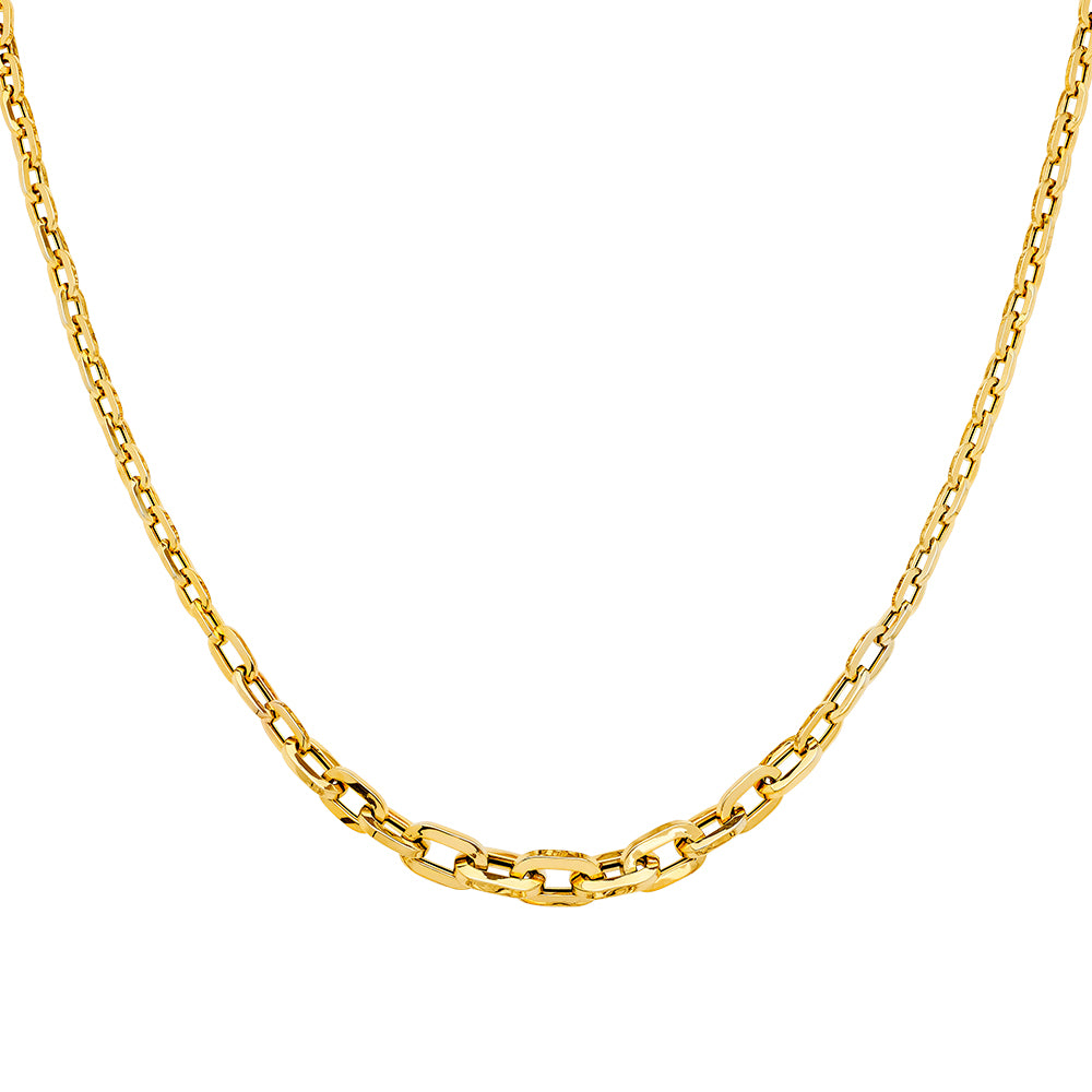 14K Yellow Gold Fancy Gradated Hollow Necklace
