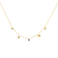 14K Yellow Gold CZ Dangling Light Chain Necklace