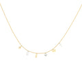 14K Two Tone Gold Dangling Light Chain Necklace