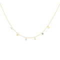 14K Two Tone Gold Dangling Light Chain Necklace