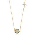 14K Yellow Gold Evil Eye Light Chain Necklace