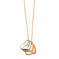 14K Yellow White Rose Gold 3 Heart Light Chain Necklace