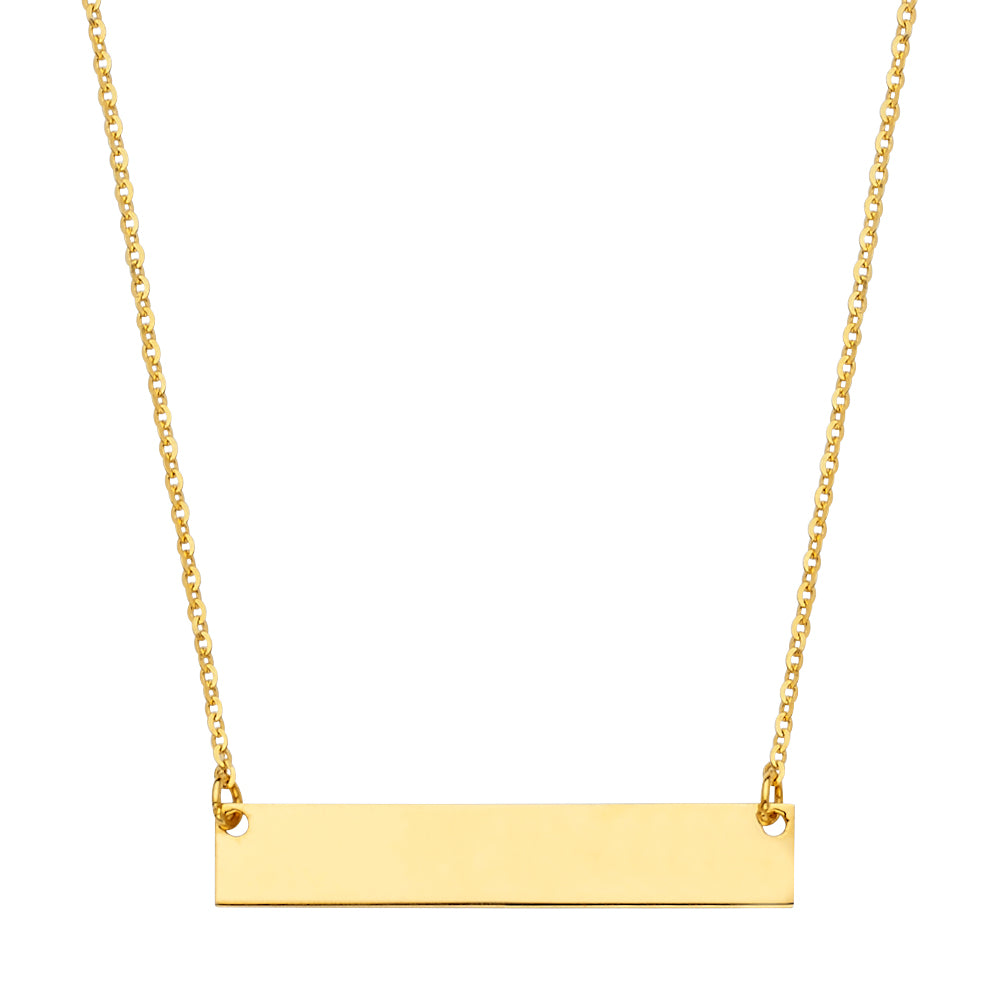 14K Plain ID Chain Necklace