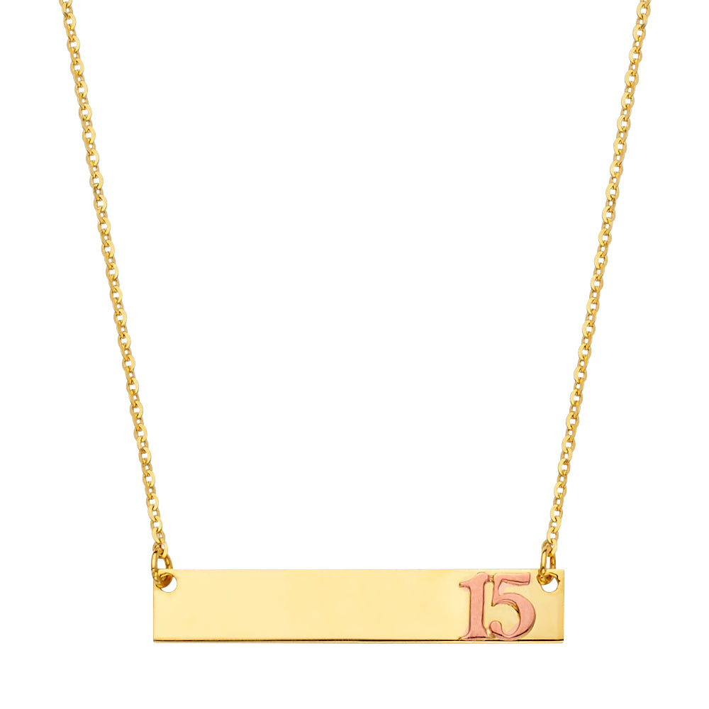 14K Id W/15 Years Chain Necklace