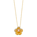 14K Yellow White Rose Gold Flower Light Chain Necklace